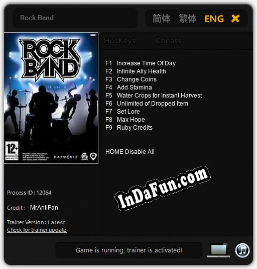 Rock Band: Cheats, Trainer +9 [MrAntiFan]