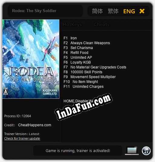 Trainer for Rodea: The Sky Soldier [v1.0.1]