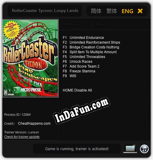 RollerCoaster Tycoon: Loopy Landscapes: Cheats, Trainer +9 [CheatHappens.com]