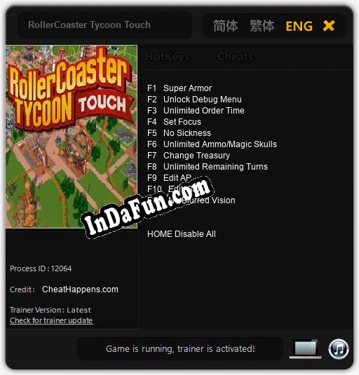 Trainer for RollerCoaster Tycoon Touch [v1.0.4]