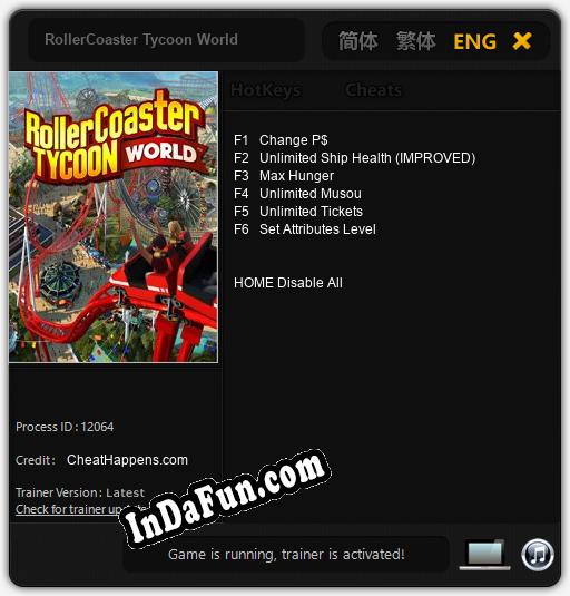 RollerCoaster Tycoon World: TRAINER AND CHEATS (V1.0.99)
