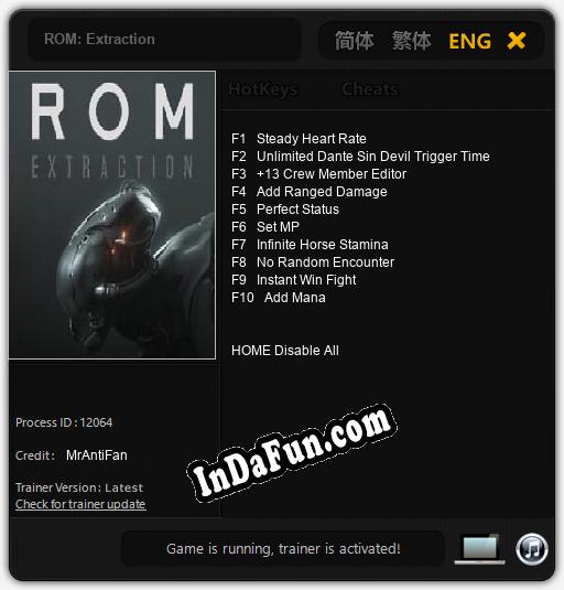 Trainer for ROM: Extraction [v1.0.3]