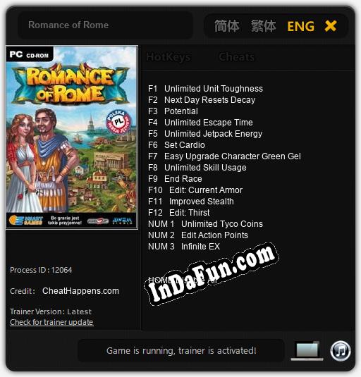 Romance of Rome: TRAINER AND CHEATS (V1.0.86)