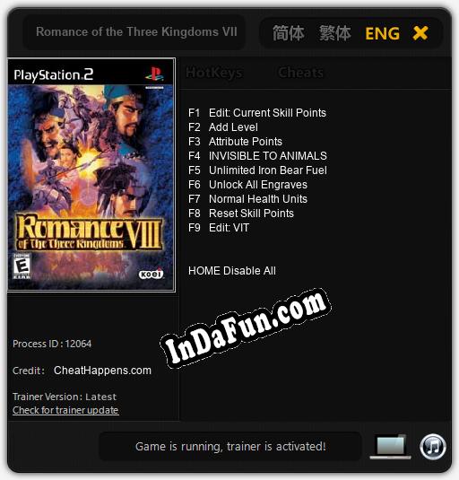 Romance of the Three Kingdoms VIII: Trainer +9 [v1.3]