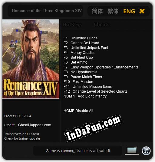 Romance of the Three Kingdoms XIV: Cheats, Trainer +13 [CheatHappens.com]