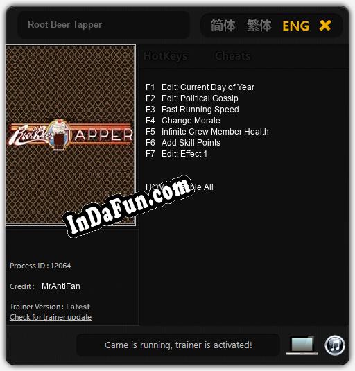 Root Beer Tapper: TRAINER AND CHEATS (V1.0.57)