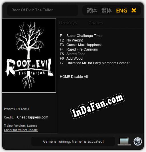 Root Of Evil: The Tailor: TRAINER AND CHEATS (V1.0.64)