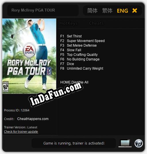 Rory McIlroy PGA TOUR: Trainer +8 [v1.7]