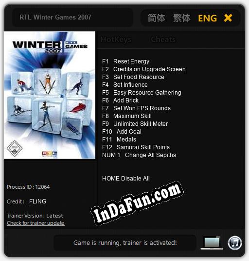 RTL Winter Games 2007: TRAINER AND CHEATS (V1.0.39)