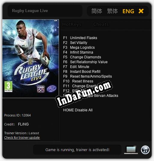 Rugby League Live: Trainer +13 [v1.5]