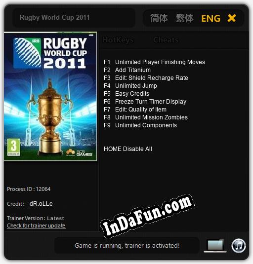 Trainer for Rugby World Cup 2011 [v1.0.3]