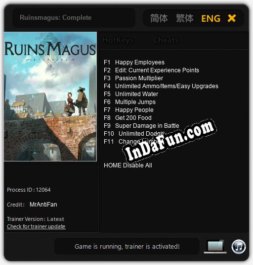 Ruinsmagus: Complete: TRAINER AND CHEATS (V1.0.73)