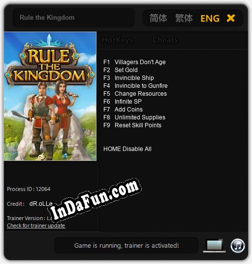 Trainer for Rule the Kingdom [v1.0.7]