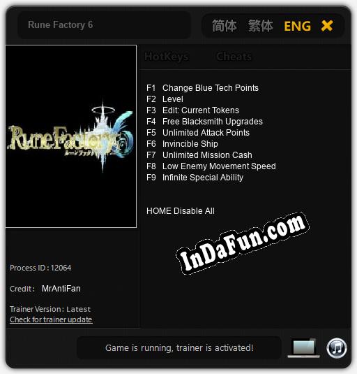 Rune Factory 6: Trainer +9 [v1.4]