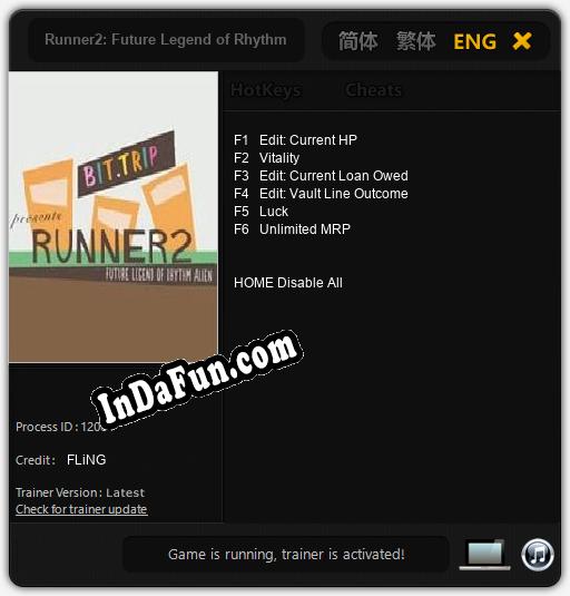 Runner2: Future Legend of Rhythm Alien: TRAINER AND CHEATS (V1.0.54)