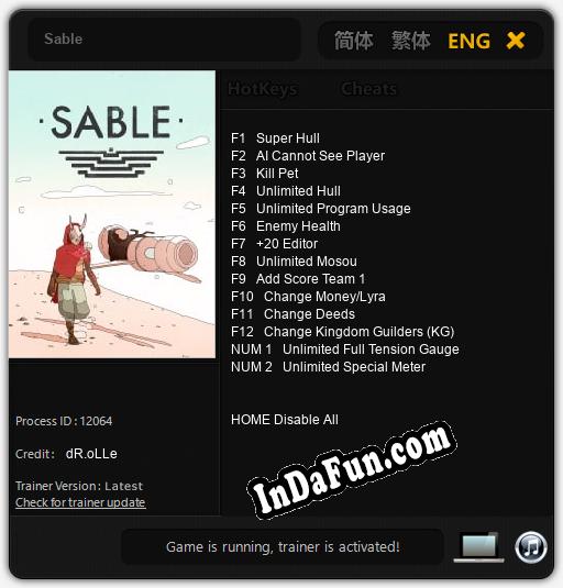 Sable: Cheats, Trainer +14 [dR.oLLe]