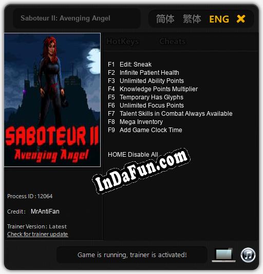 Trainer for Saboteur II: Avenging Angel [v1.0.5]