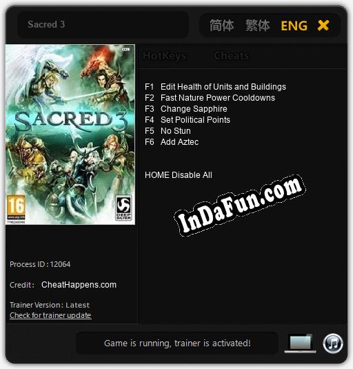 Sacred 3: Trainer +6 [v1.8]