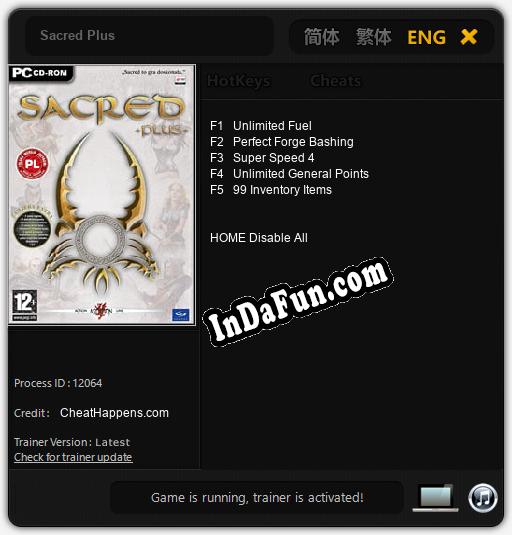 Sacred Plus: TRAINER AND CHEATS (V1.0.62)