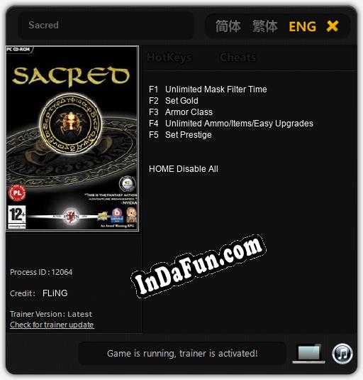 Sacred: Trainer +5 [v1.9]