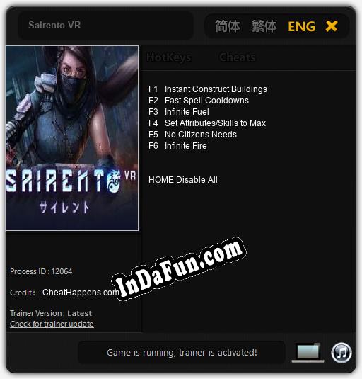 Sairento VR: Cheats, Trainer +6 [CheatHappens.com]