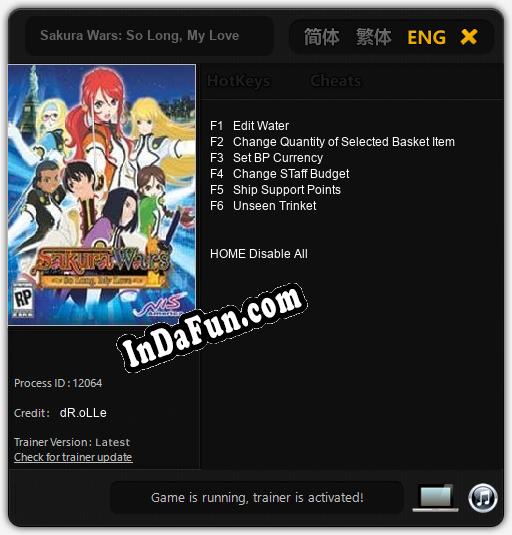 Sakura Wars: So Long, My Love: Cheats, Trainer +6 [dR.oLLe]