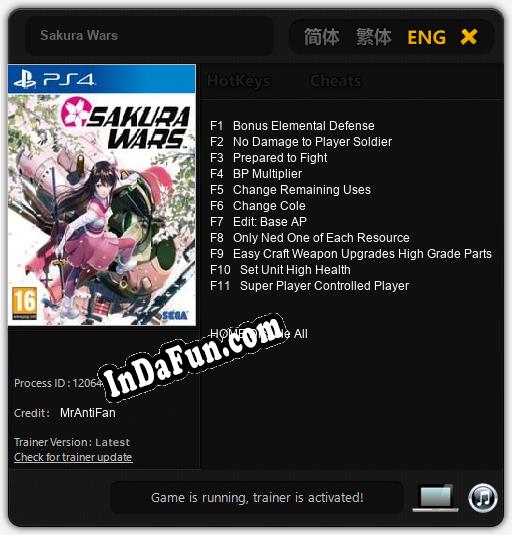 Sakura Wars: TRAINER AND CHEATS (V1.0.47)