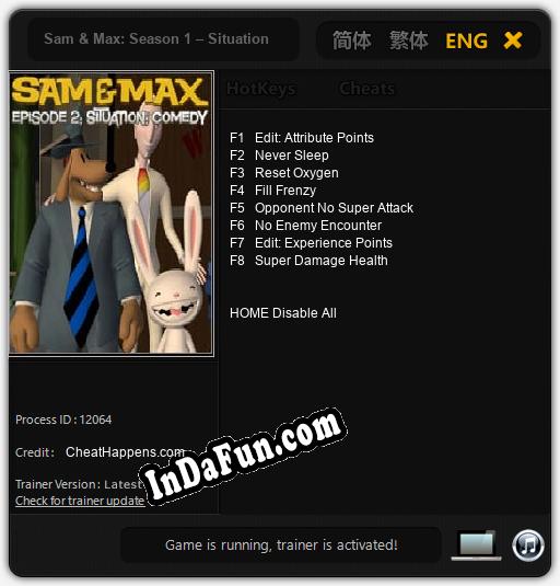 Trainer for Sam & Max: Season 1 – Situation: Comedy [v1.0.9]