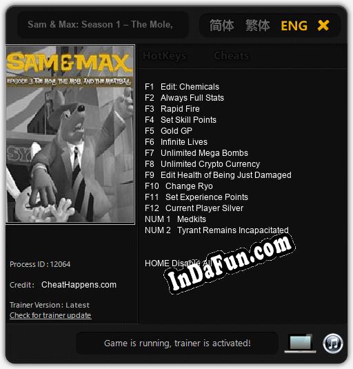 Sam & Max: Season 1 – The Mole, the Mob, and the Meatball: Cheats, Trainer +14 [CheatHappens.com]