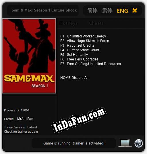 Sam & Max: Season 1 Culture Shock: Cheats, Trainer +7 [MrAntiFan]