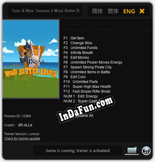 Trainer for Sam & Max: Season 2 Moai Better Blues [v1.0.7]