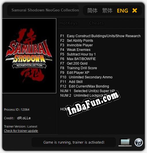 Samurai Shodown NeoGeo Collection: Trainer +14 [v1.6]