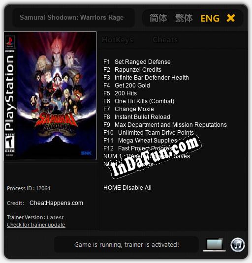 Samurai Shodown: Warriors Rage: Trainer +14 [v1.9]