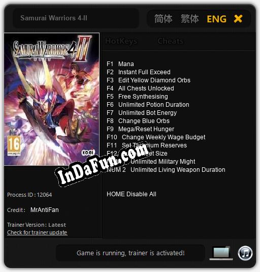 Samurai Warriors 4-II: Trainer +14 [v1.9]