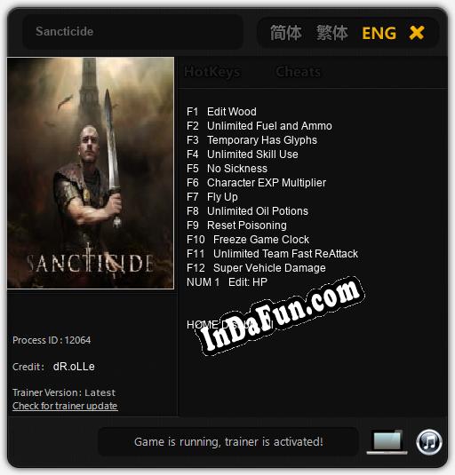 Sancticide: TRAINER AND CHEATS (V1.0.48)