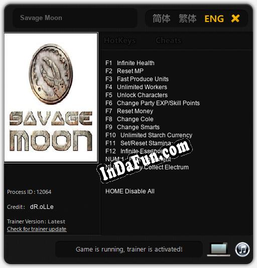 Trainer for Savage Moon [v1.0.4]