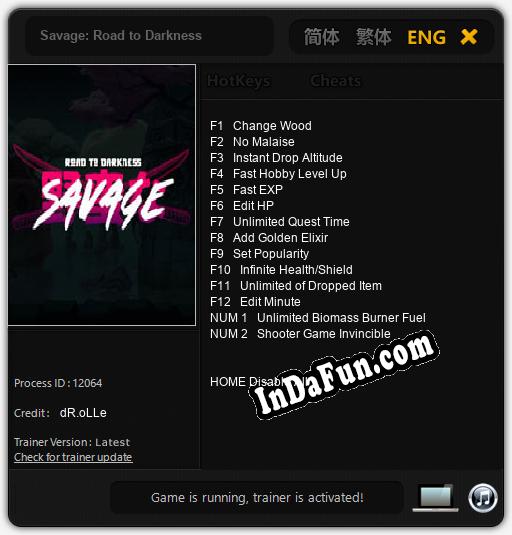 Savage: Road to Darkness: Trainer +14 [v1.5]