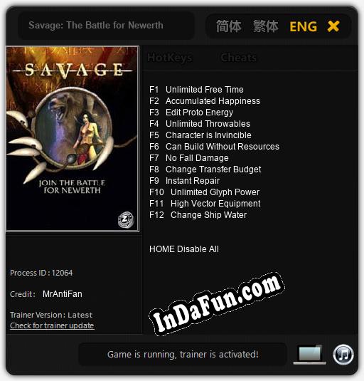 Trainer for Savage: The Battle for Newerth [v1.0.9]
