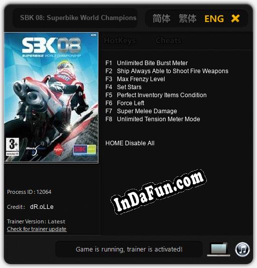 SBK 08: Superbike World Championship 08: TRAINER AND CHEATS (V1.0.35)