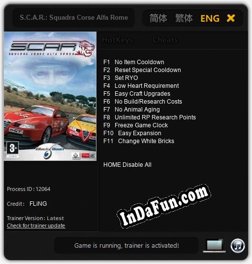 Trainer for S.C.A.R.: Squadra Corse Alfa Romeo [v1.0.1]