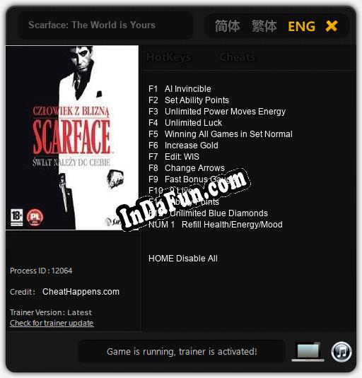 Scarface: The World is Yours: TRAINER AND CHEATS (V1.0.39)