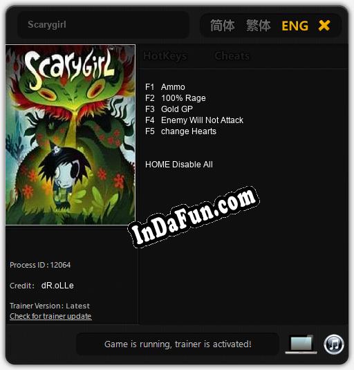 Scarygirl: TRAINER AND CHEATS (V1.0.87)