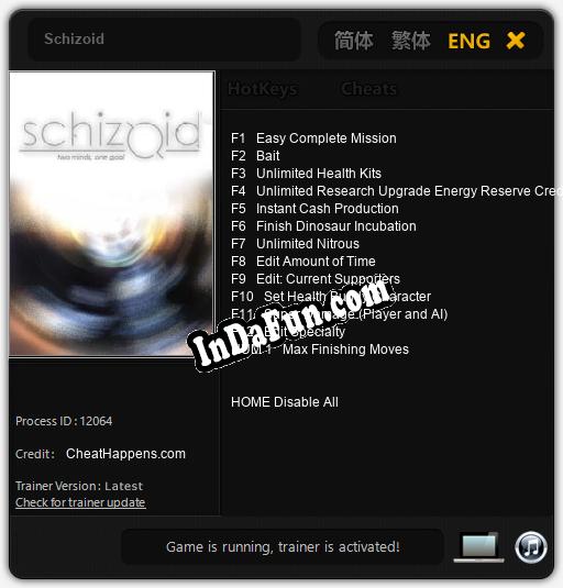 Schizoid: Cheats, Trainer +13 [CheatHappens.com]