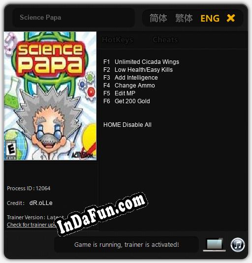Trainer for Science Papa [v1.0.4]