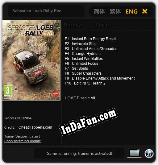 Sebastien Loeb Rally Evo: Cheats, Trainer +10 [CheatHappens.com]