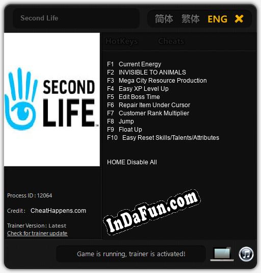 Second Life: TRAINER AND CHEATS (V1.0.52)