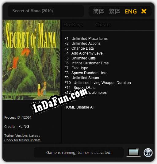 Secret of Mana (2010): TRAINER AND CHEATS (V1.0.4)