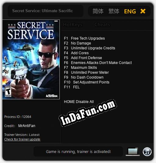 Secret Service: Ultimate Sacrifice: TRAINER AND CHEATS (V1.0.72)