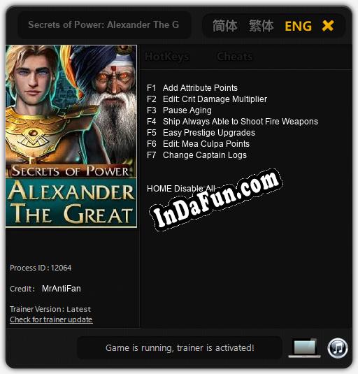 Trainer for Secrets of Power: Alexander The Great [v1.0.7]