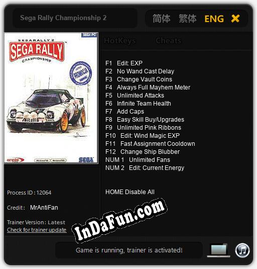 Sega Rally Championship 2: Trainer +14 [v1.2]